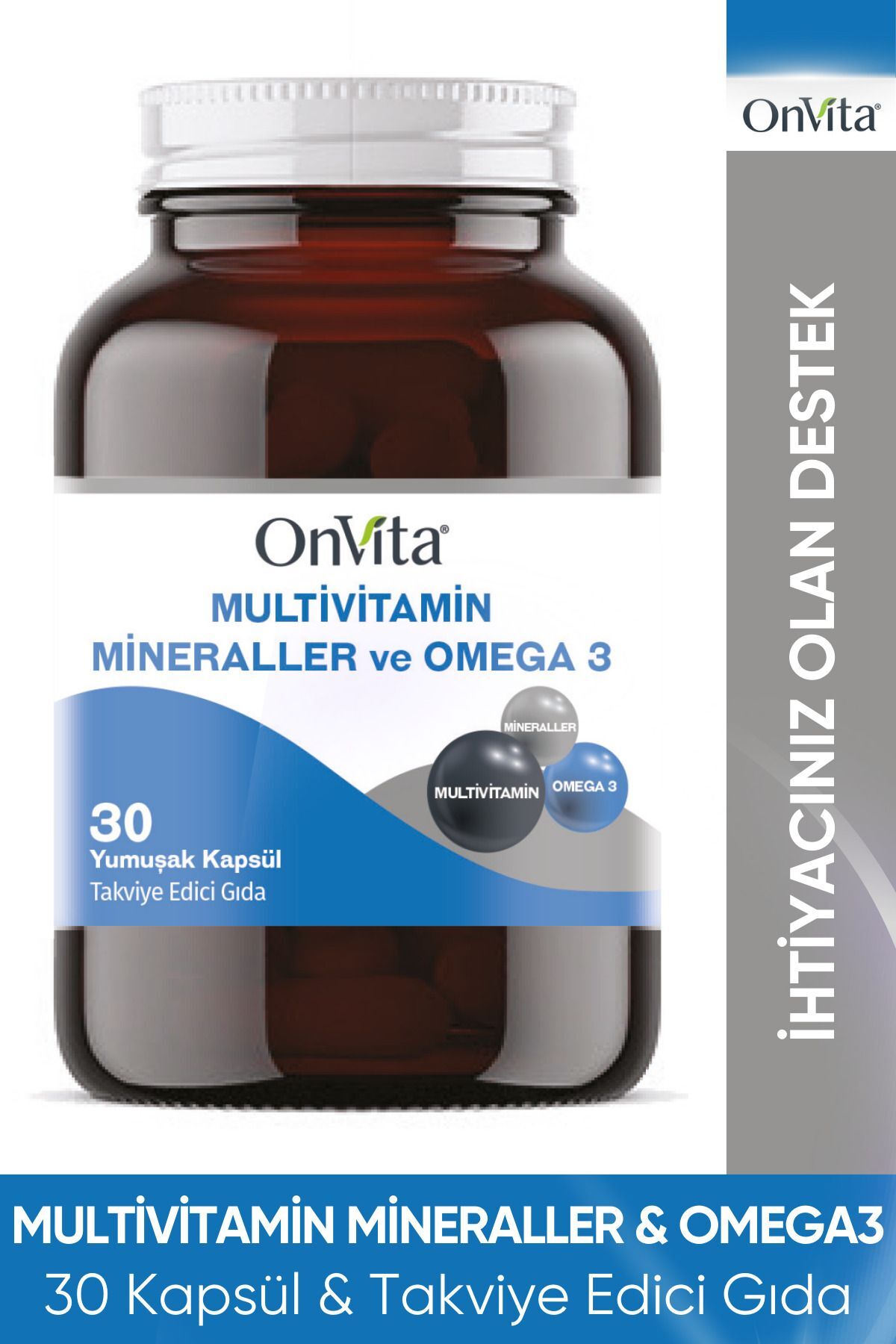 Omega 3 Ve Multivitamin Mineraller, 30 Yumuşak Kapsül