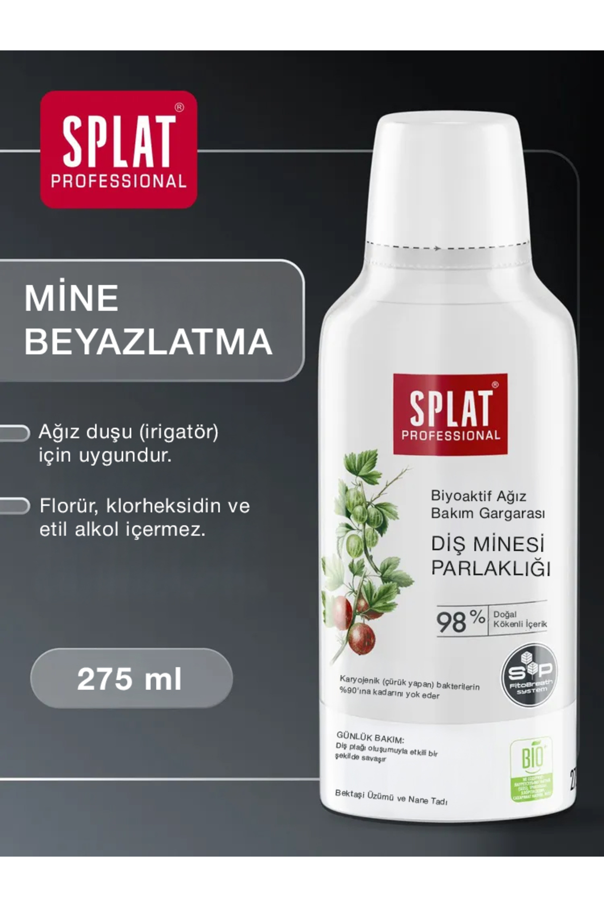 Enamel Shine Ağız Gargarası – Diş Minesine Parlaklık ve Güçlendirme, Alkolsüz, 275 ml