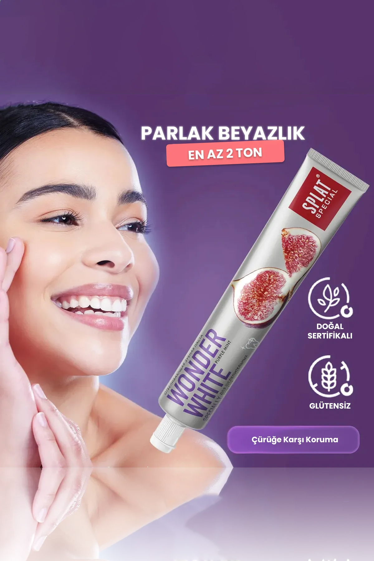 Wonder White İncir Özlü Beyazlatıcı Florürsüz Enzimli Diş Macunu 75 ML
