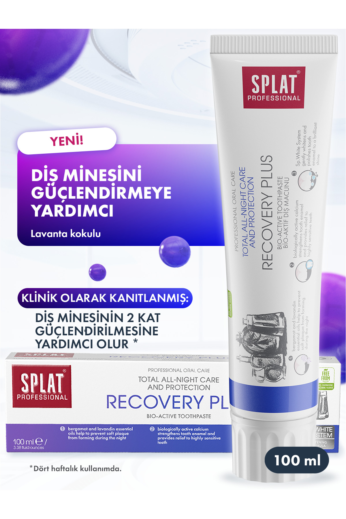 Recovery Plus diş macunu aromaterapi etkili florürsüz ferah nefes 100 ml