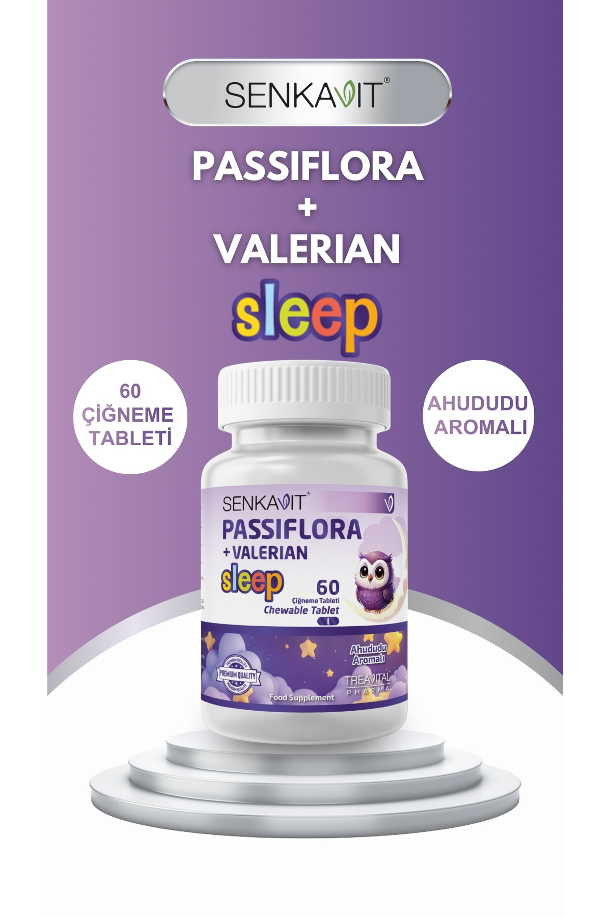 Sleep Passiflora ,Valerian Ahududu aromalı 60 Çiğneme Tableti