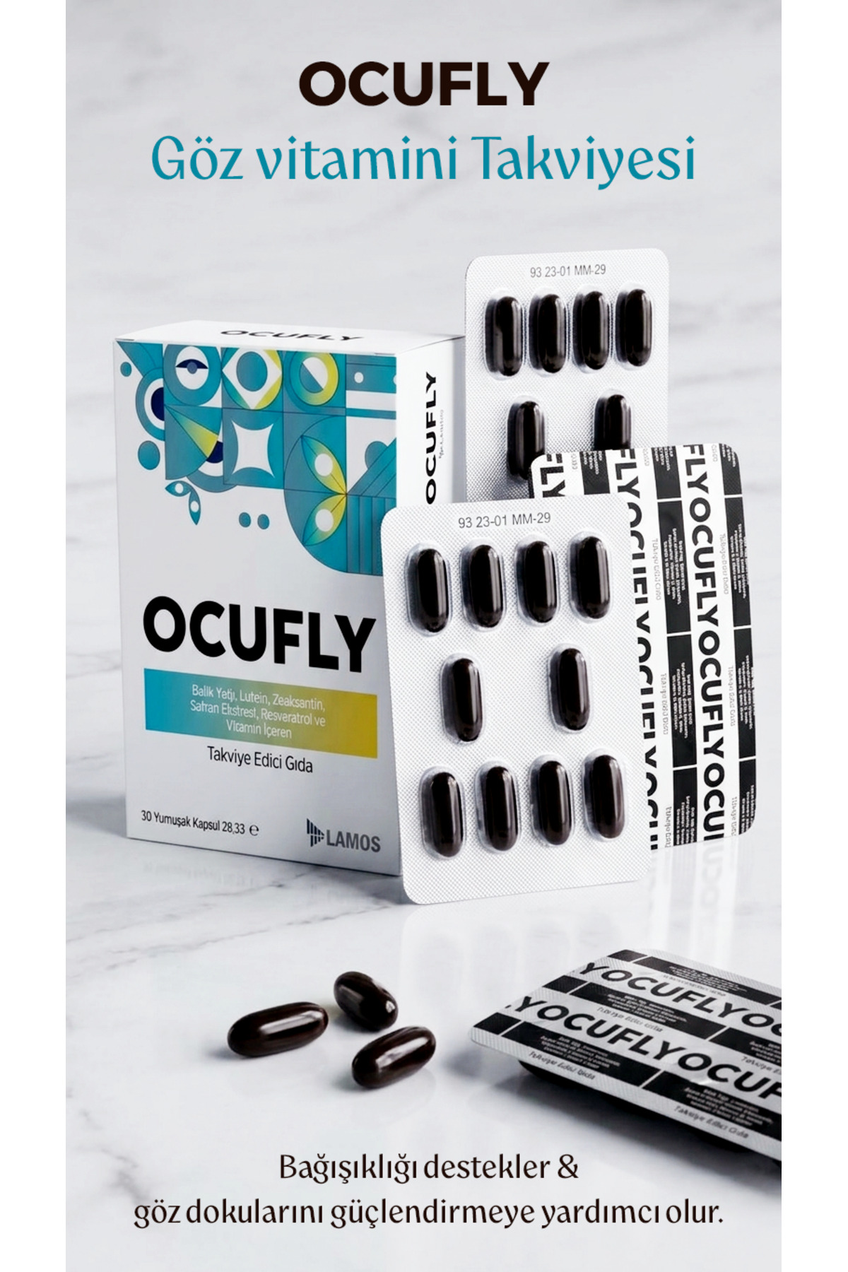 OCUFLY Omega-3 Lutein & Safran Ekstresi İçeren Göz Destekleyici 30 Kapsül